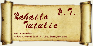 Mahailo Tutulić vizit kartica